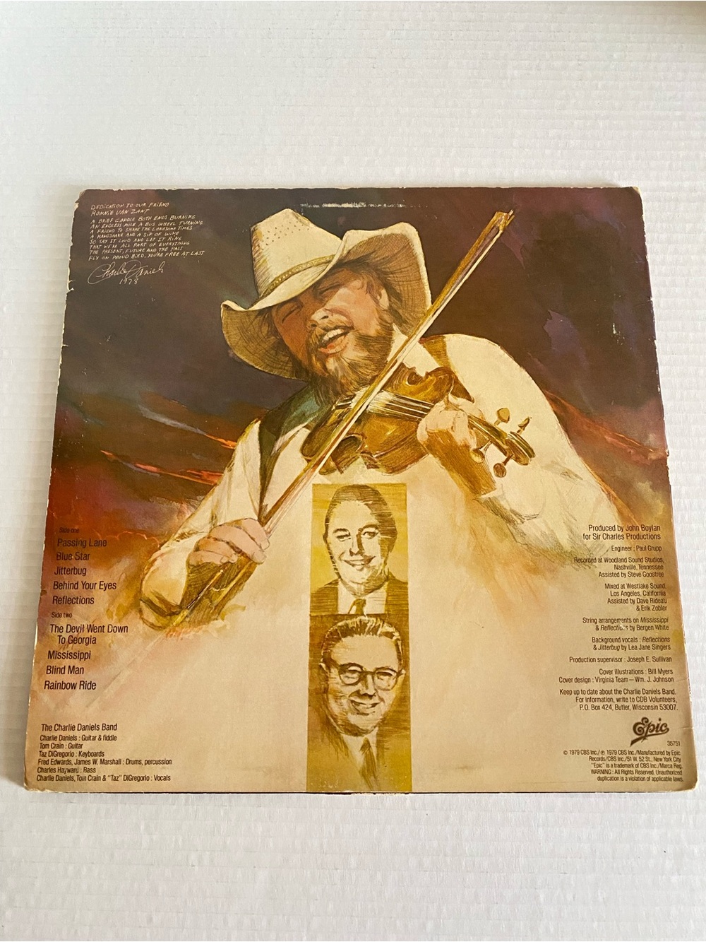 Million Mile Reflections by The Charlie Daniels Band Vinyl Record - Picture 4 of 4